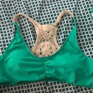 Teal/Green Crotchet Bikini Set
